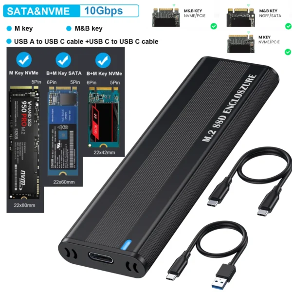 6/10Gbps M2 SSD Case NVME/NGFF Enclosure SATA Dual Protocol M.2 to USB Type C 3.1 SSD Adapter for NVME PCIE NGFF SATA SSD Box - AliExpress 44