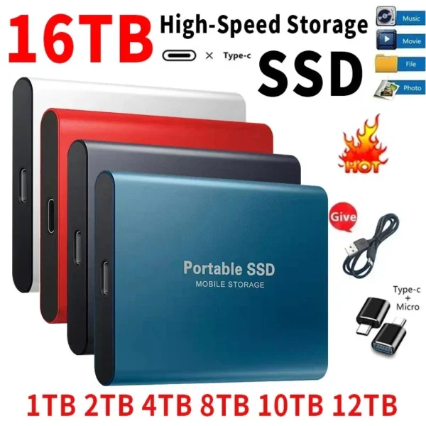 Portable SSD 1TB/2TB External Solid State Drive USB 3.0/Type-C Hard Disk High-Speed Storage Device For Laptops/Desktop/Mac/Phone - AliExpress 44