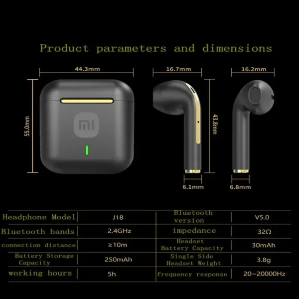 XIAOMI J18 True Wireless Earphone Noise Cancelling Headphone HiFI Stereo Game With Micr ﻿TWS In Ear Earbuds Waterproof Headset - AliExpress 44 - Image 5