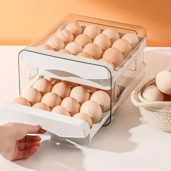 1PC Household Refrigerator Drawer Style Egg Box Food Grade Preservation Box Plastic Kitchen Egg Double-Layer Storage Box - AliExpress 15 - Image 2