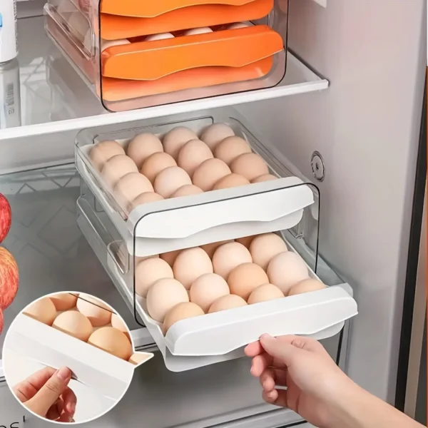 1PC Household Refrigerator Drawer Style Egg Box Food Grade Preservation Box Plastic Kitchen Egg Double-Layer Storage Box - AliExpress 15 - Image 3