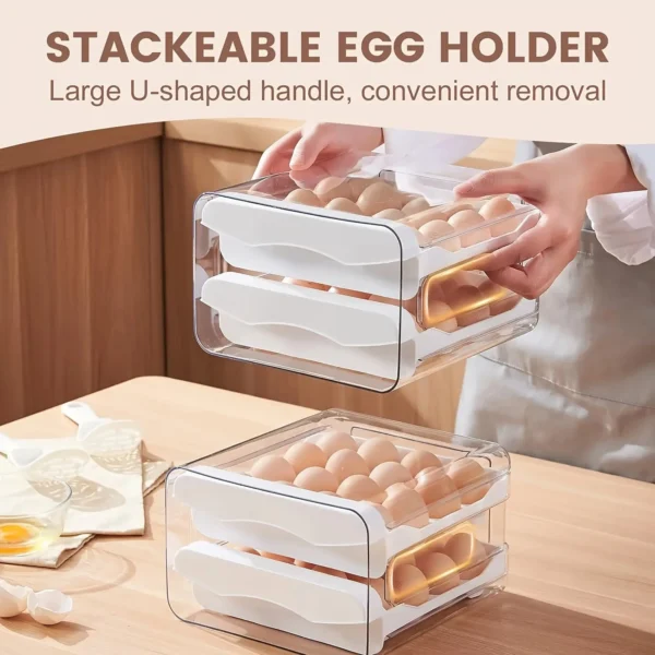 1PC Household Refrigerator Drawer Style Egg Box Food Grade Preservation Box Plastic Kitchen Egg Double-Layer Storage Box - AliExpress 15