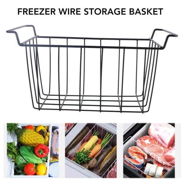 2Pcs Freezer Metal Wire Basket PE Coated Hanging Rack Organizer Bin Black for Refrigerator Shelves 8 Sizes Kitchen Accessories - AliExpress 15 - Image 6