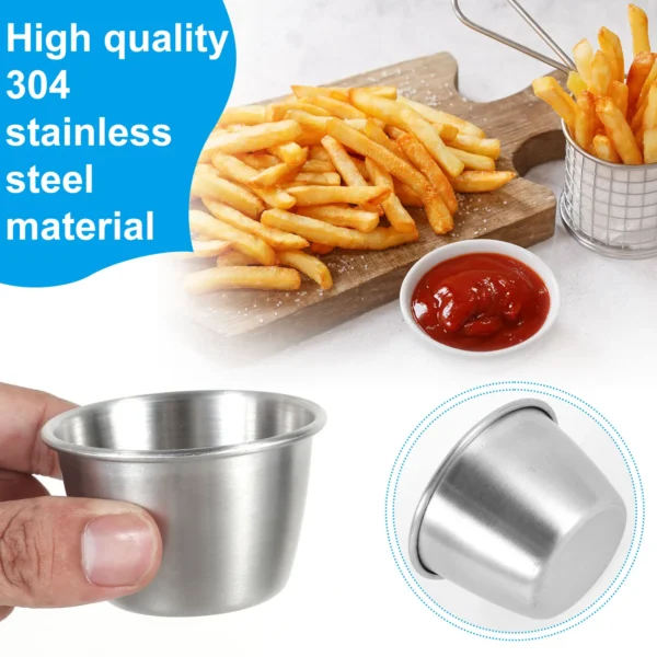 6Pcs 70ml Salad Dressing Container Stainless Steel Portable Silicone Lids Leakproof Dipping Sauce Condiment Box - AliExpress 15 - Image 3