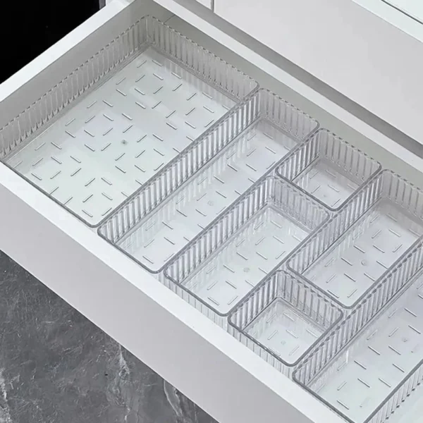 Clear Plastic Drawer Organizers Set Versatile Bathroom and Vanity Drawer Organizer Trays Storage Bins for Makeup Kitchen Gadgets - AliExpress 15 - Image 4