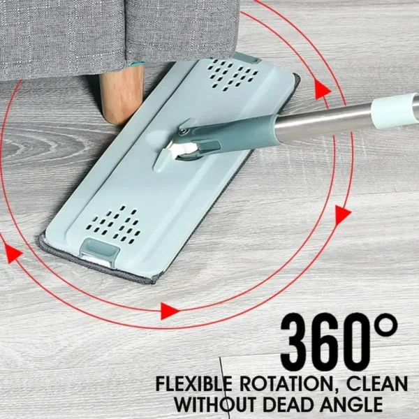 Flat Squeeze Mop com balde, Wringing Floor Cleaning, Microfiber Pads, uso molhado ou seco em madeira laminado, mão livre - AliExpress - Image 2