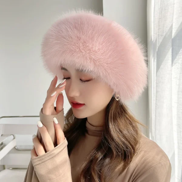 Fur Hat Women Warm Snow Ski Cap Female Faux Fox Fur Bomber Hat Lady Windproof Winter Hats for Women Russian Hat Ushanka - AliExpress - Image 2