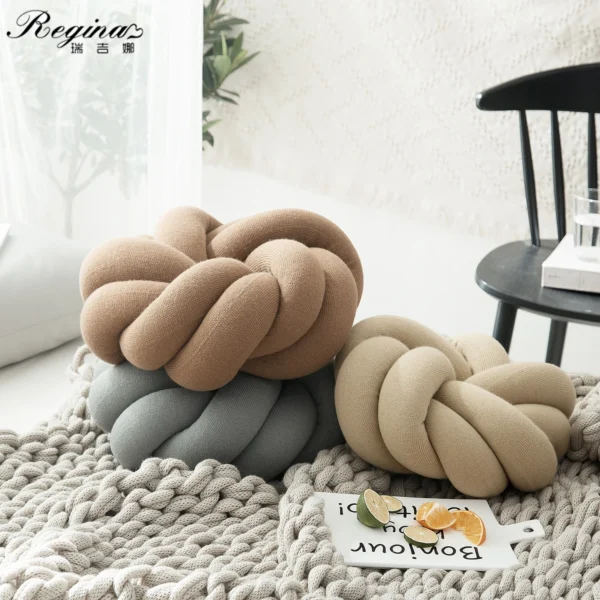 Regina Cotton DIY Hand Knot Back Cushions Cozy Car Lumbar Pillow Home Decorative Sofa Seat Cushion Soft Office Hand Rest Pillows - AliExpress 15