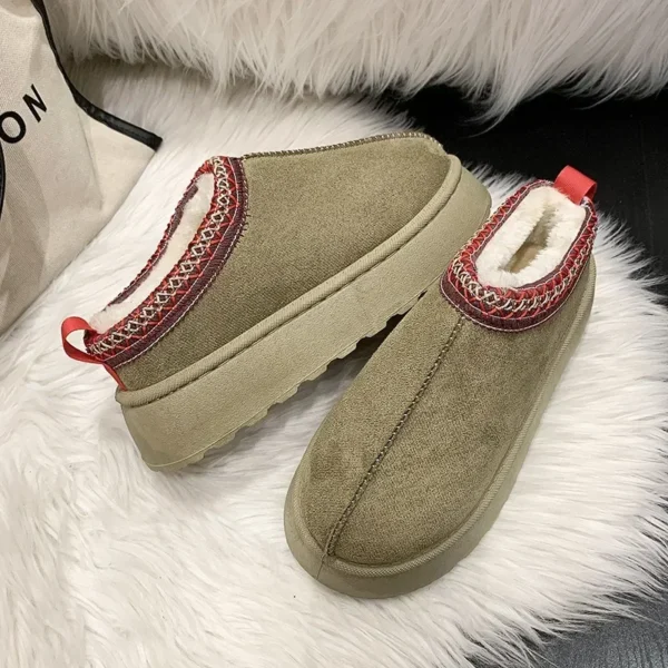 Snow Boots for Women 2023 Winter New Cashmere Warm Thick Soles Without Heel-covered Hair Half Slipper Cotton Shoes for Women - AliExpress 322 - Image 5