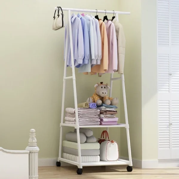 Triangle Coat and Hat Rack with Wheels Floor Standing Multi-layer Storage Rack Simple Modern Space Saving Hanging Clothes Stand - AliExpress 1503