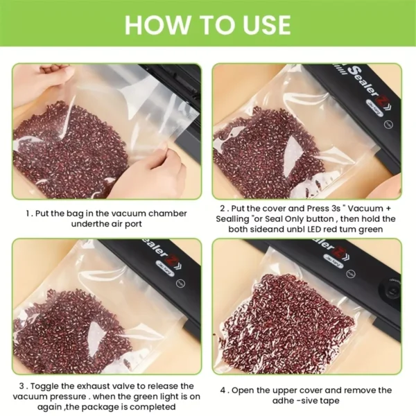 Vacuum Food Sealer Vacuum Sealer Food Storage Plastic Bags Sealer Vacuum Packaging Mini Food Preservation Machine Kitchen Tools - AliExpress 6 - Image 2