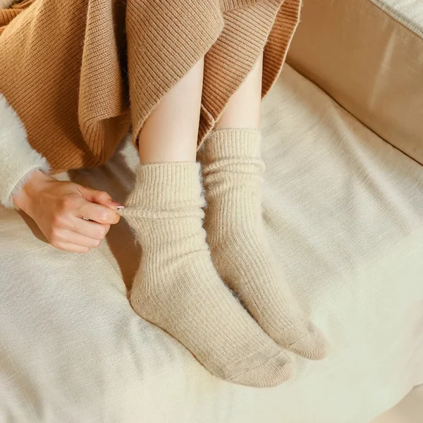 Women Wool Socks Warm Winter Thick Cashmere Fuzzy Casual Solid Color Comfortable Home Sock Soft Long Thermal High Quality - AliExpress 200574005 - Image 6