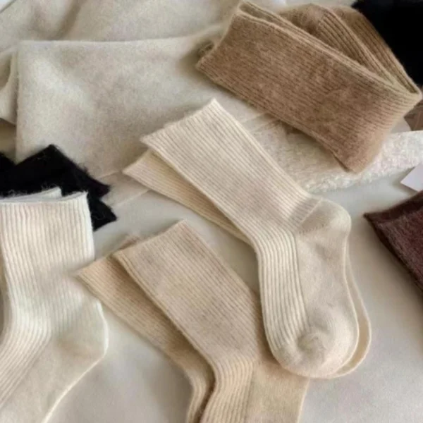 Women Wool Socks Warm Winter Thick Cashmere Fuzzy Casual Solid Color Comfortable Home Sock Soft Long Thermal High Quality - AliExpress 200574005