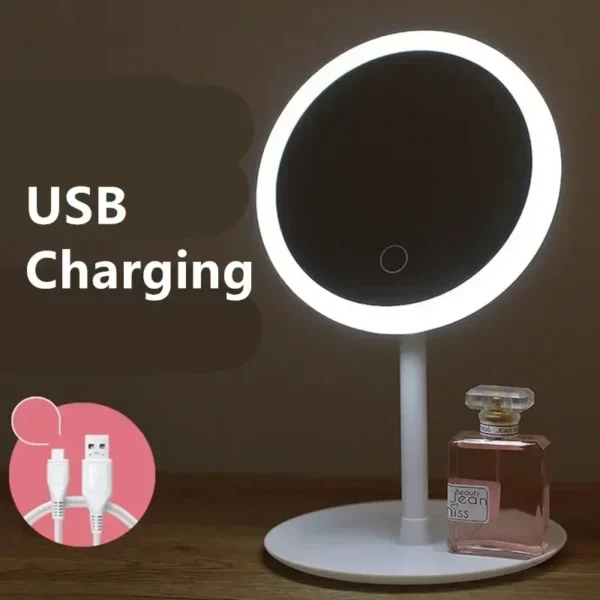 mirror Espejo de maquillaje desmontable con luz LED, Base de almacenamiento, 3 modos, recargable por USB, 1 unidad mirror - AliExpress 44 - Image 2