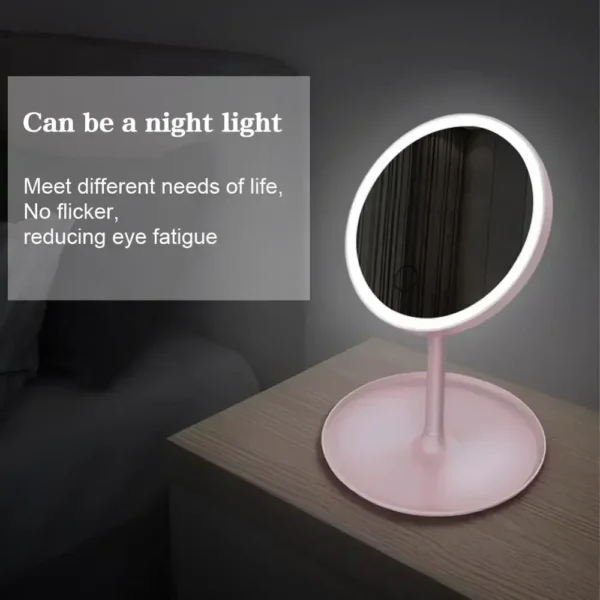 mirror Espejo de maquillaje desmontable con luz LED, Base de almacenamiento, 3 modos, recargable por USB, 1 unidad mirror - AliExpress 44 - Image 6